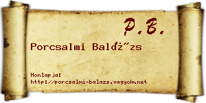 Porcsalmi Balázs névjegykártya