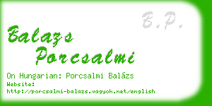 balazs porcsalmi business card